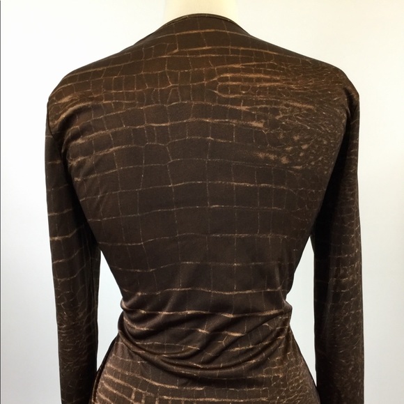 New York & Co Multi Brown Shirt Size M (B-72) - Picture 4 of 5